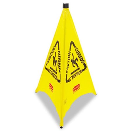 RCP Rcp 9S0100YL Three-Sided Caution  Wet Floor Safety Cone  21w x 21d x 30h  Yellow 9S0100YL
